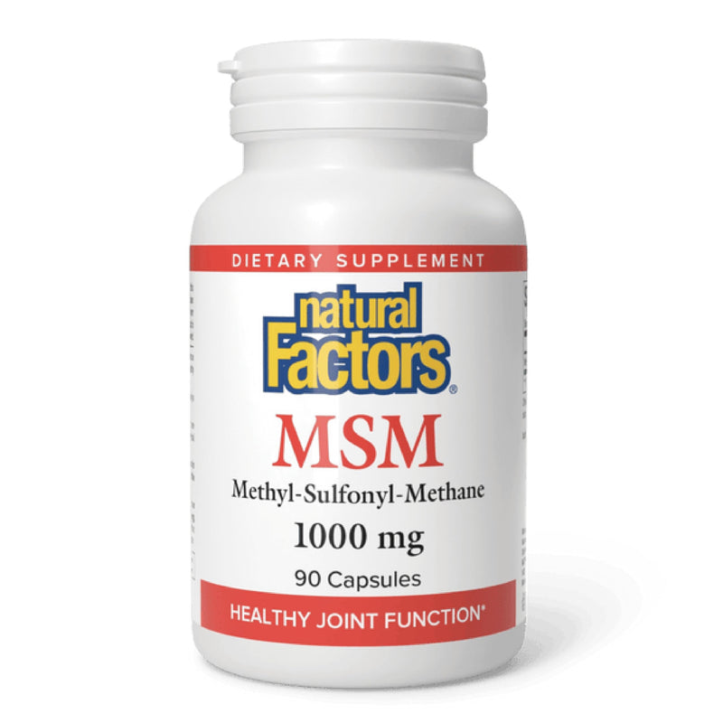 Natural Factors, MSM, Supports Healthy Joints, Hair, Skin and Nails, 90 Capsules 90 Count (Pack of 1)