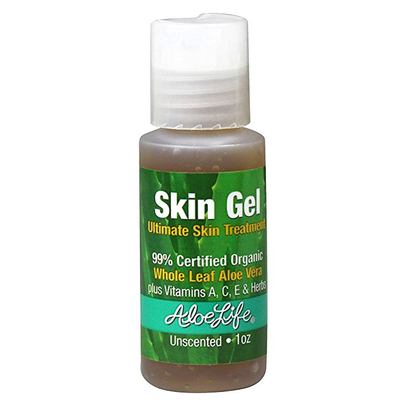Aloe Life – Skin Gel & Herbs Ultimate Skin Treatment, 99% Certified Organic Whole Leaf Aloe Vera, Vitamins C, A, & E, Head-to-Toe Skin Care Support for the Whole Family, Fragrance-Free (1 oz) Unscented 1 Ounce (Pack of 1)