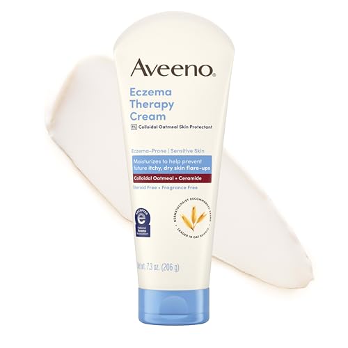 Aveeno Eczema Therapy Daily Moisturizing Body Cream for Sensitive Skin, Soothing Eczema Cream for Itchy & Dry Skin Relief, Colloidal Oatmeal & Ceramide, Steroid- & Fragrance-Free, 7.3 Oz 11 Ounce (Pack of 1)