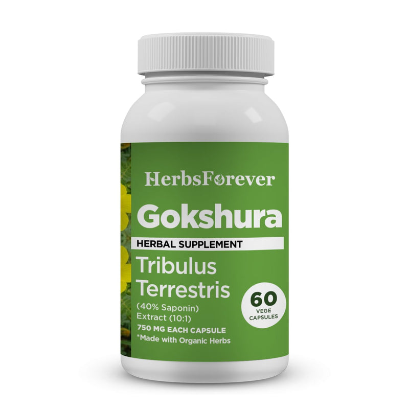 Gokshura Capsules – Tribulus Terrestris – Saponin 30% – Urinary Support Stamina and Male Energy – 60 Vege Capsules – 750 Mg Each - BeesActive Australia