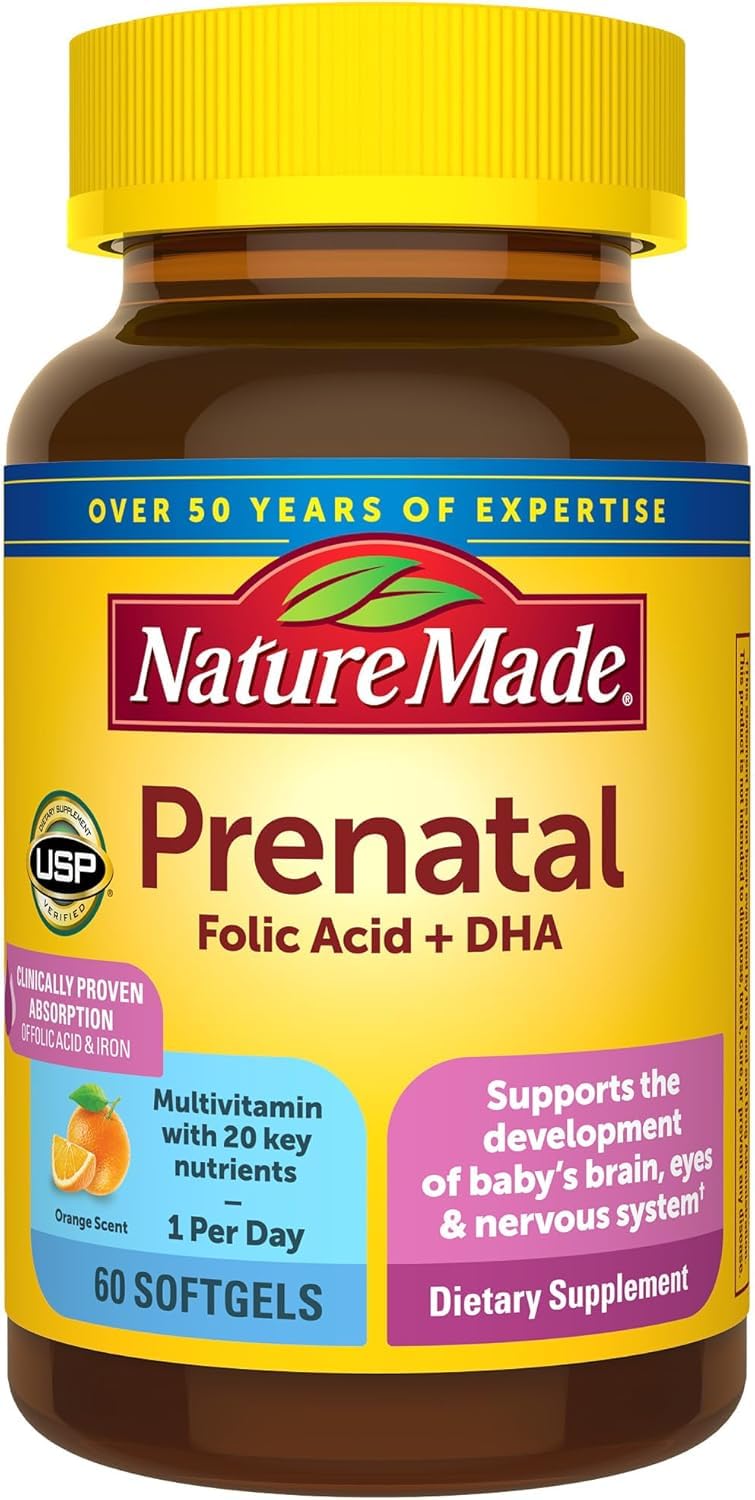 Nature Made Prenatal + DHA 200 mg Multivitamin Softgels 60 Ct Unflavored 1 Count (Pack of 60)
