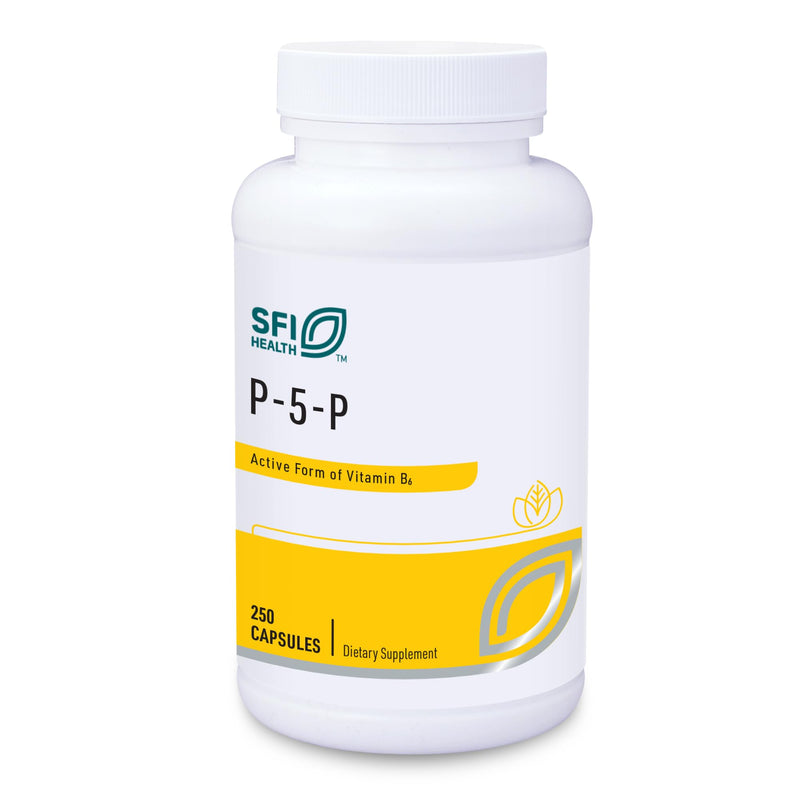 SFI Health Klaire Labs P-5-P, 250 Capsules | 30 Milligrams of Bioactive Vitamin B6 Pyridoxal-5-Phosphate for Metabolic & Liver Support, Hypoallergenic 250 Count (Pack of 1)