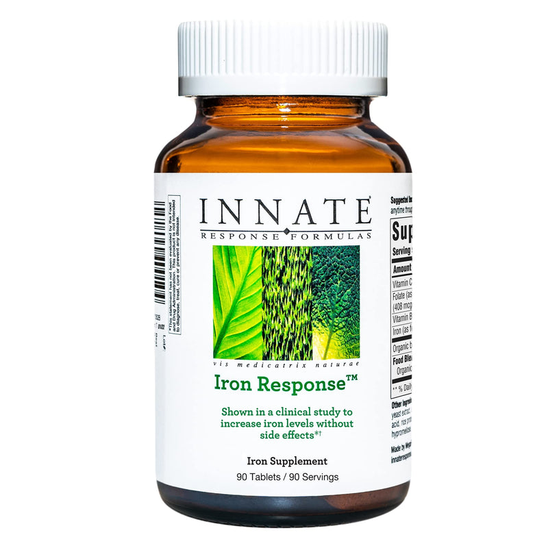 INNATE Response Formulas Iron Response, 90 Tablets | Daily 26 mg Iron Supplement for Women & Men, Vitamin C, Folic Acid & Vitamin B12, Vegan, Non-GMO, Kosher, 90 Servings