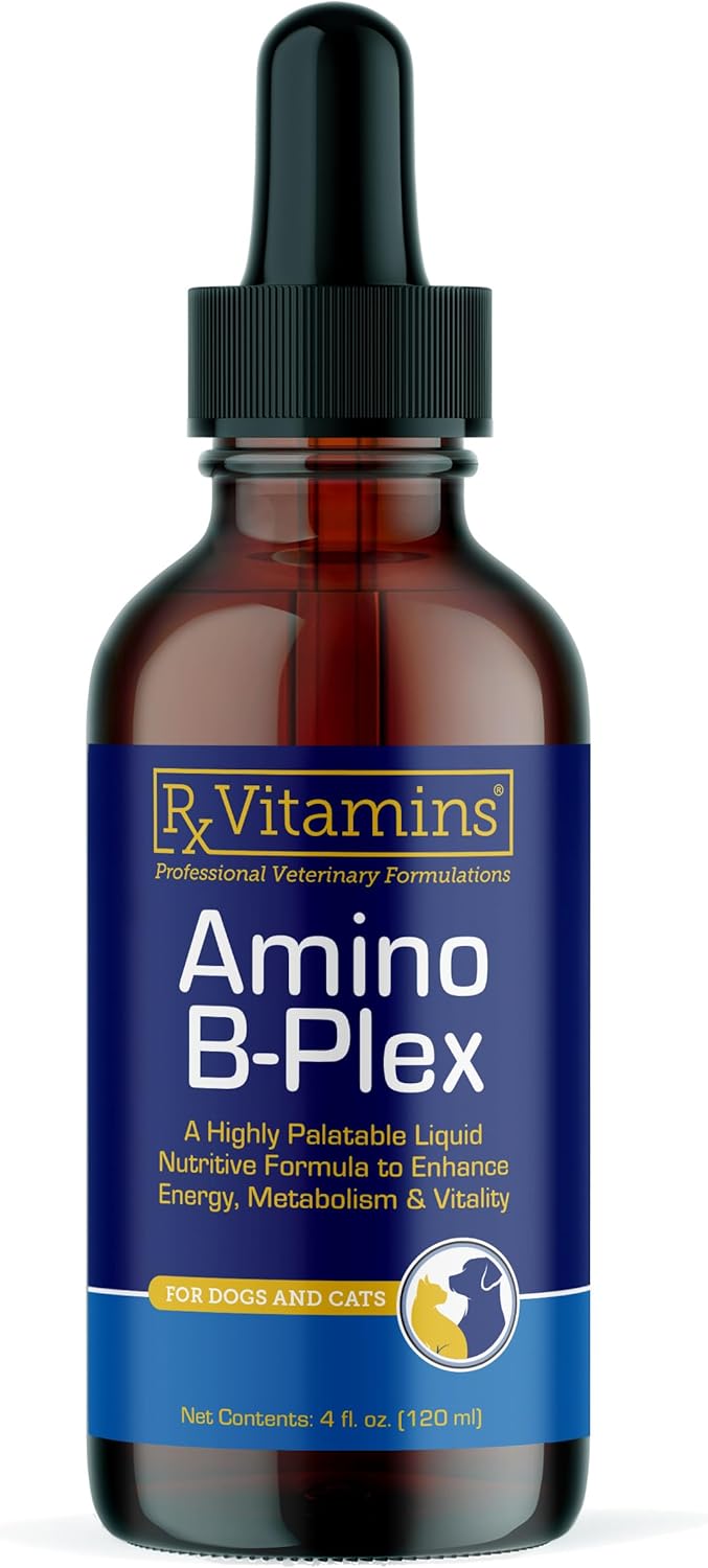 Rx Vitamins Amino B Plex for Pets - B Vitamin Complex Plus Amino Acids for Dogs & Cats - Vitamin Supplements for Dogs' & Cats' Total Body Support - 4 oz - BeesActive Australia
