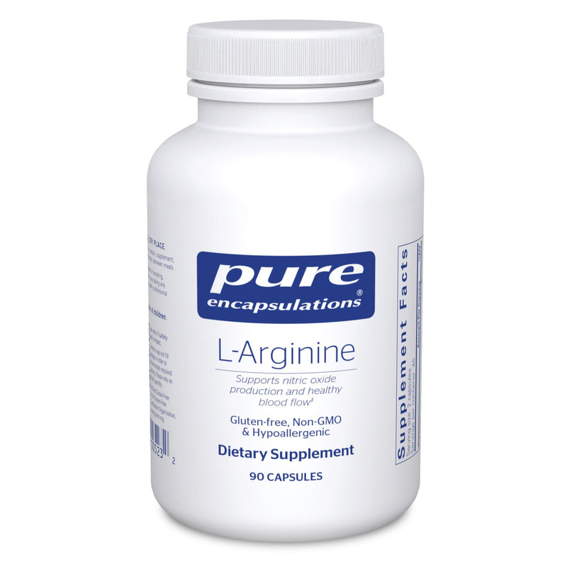 Pure Encapsulations L-Arginine, 90 Capsules | 1,400 mg, Support Nitric Oxide Production, Heart Health and Blood Flow*, Gluten-Free and Non-GMO 90 Count (Pack of 1)