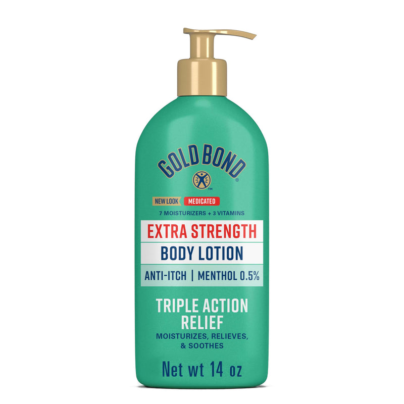 Gold Bond Medicated Extra Strength Body Lotion, Moisturizes, Relieves & Soothes, 14 oz Lotion 14 Ounce (Pack of 1)