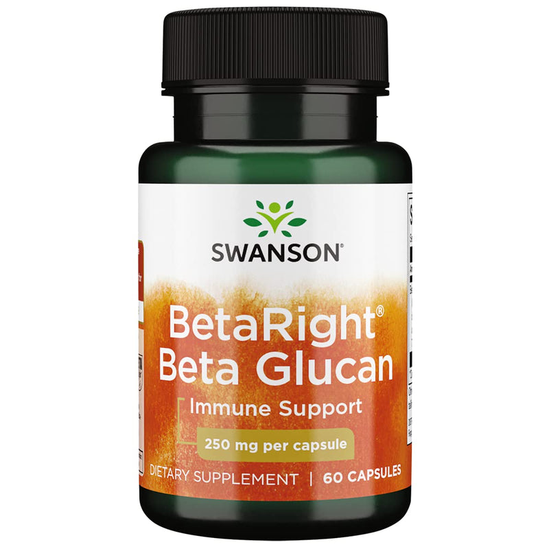 Swanson Ultra BetaRight Beta Glucan 250 mg, 60 Capsules | Nourishes and Stimulates the Immune System, Delivering a Powerful Nutritional Boost for the Body's Cellular Defenses