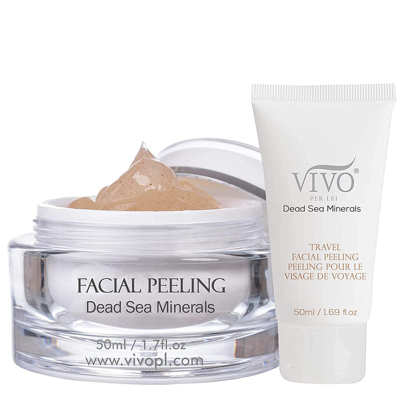 Vivo Per Lei Facial Peeling Gel - Contains Dead Sea Minerals and Nut Shell Powder - Gentle Face Exfoliator Scrub and Blackhead Remover - Peel Your Skin to a Fresher You - 3.4 Fl. Oz. 1.7 Fl Oz (Pack of 1) - BeesActive Australia
