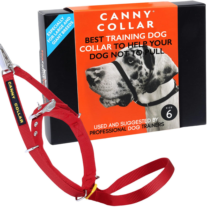 Canny Collar No-Pull Dog Collar - The Kind, Gentle Head Collar for Dogs| Dog Training Tool for Easier Dog Walking | Red - Size 6 Size 6 - 48-53cm (19"-21") - BeesActive Australia
