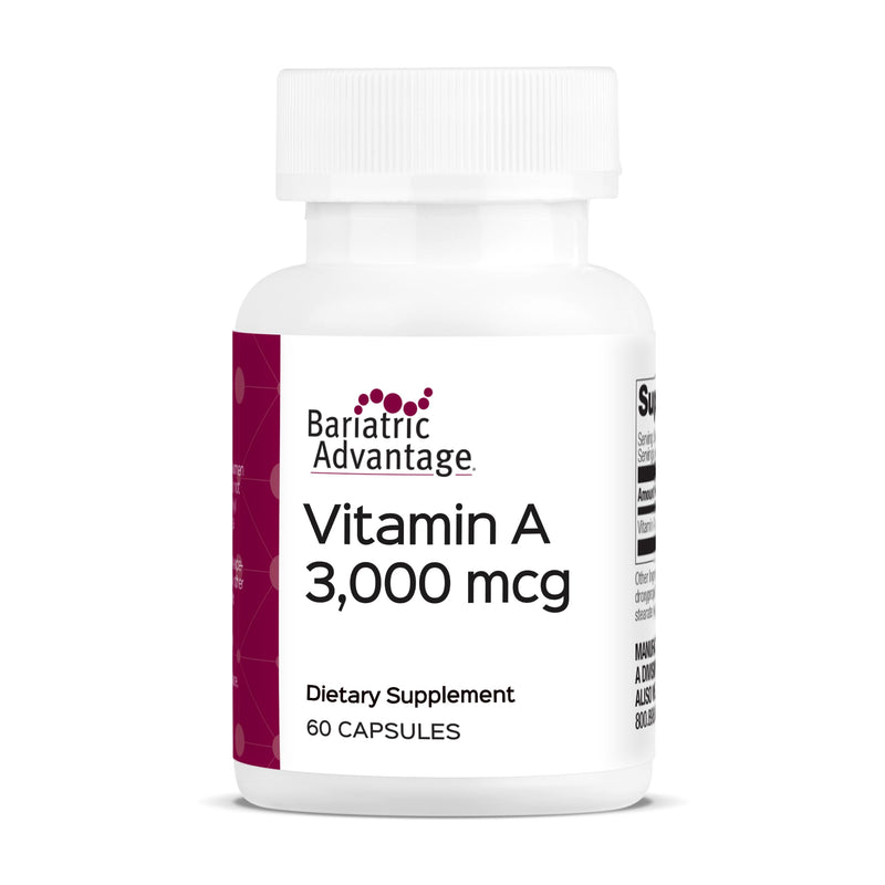 Bariatric Advantage Vitamin A 3,000 mcg, 60 Count | 3,000 mcg Vitamin A, for Bariatric Surgery Patients, Easy-Digest Mini Capsules, Vitamin A Supplements, Eye Health Support* 60 Count (Pack of 1)