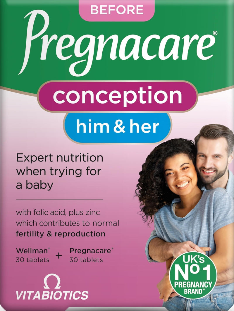 Vitabiotics - Pregnacare - His & Her Conception - 2x30 Tablets 1 Count (Pack of 60)