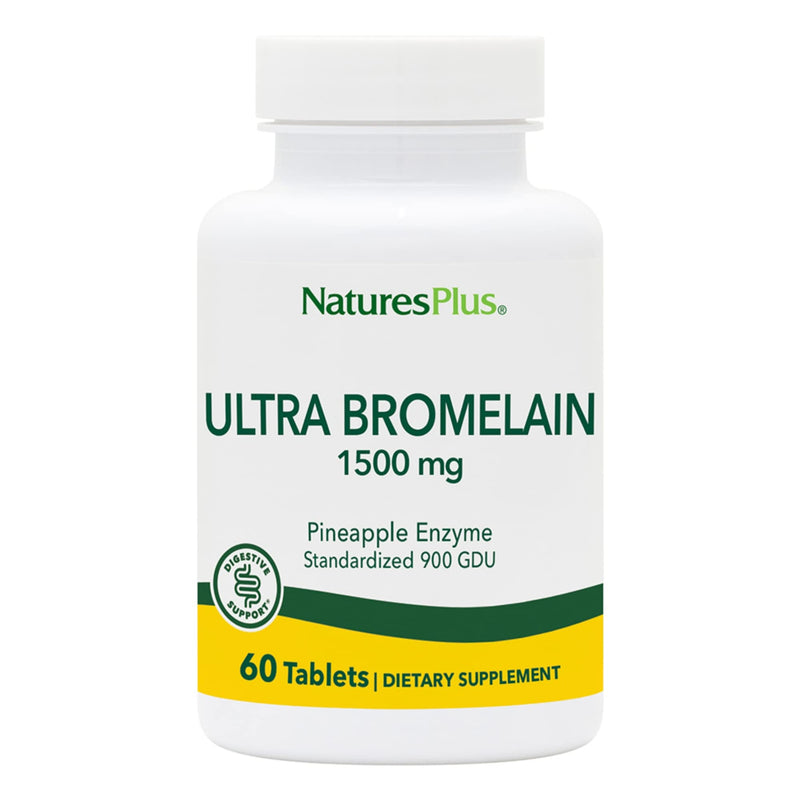 NaturesPlus Ultra Bromelain - 60 Tablets - 1500 mg of Pineapple Bromelain - Supports Digestive Health, Joint Support & More - 60 Servings