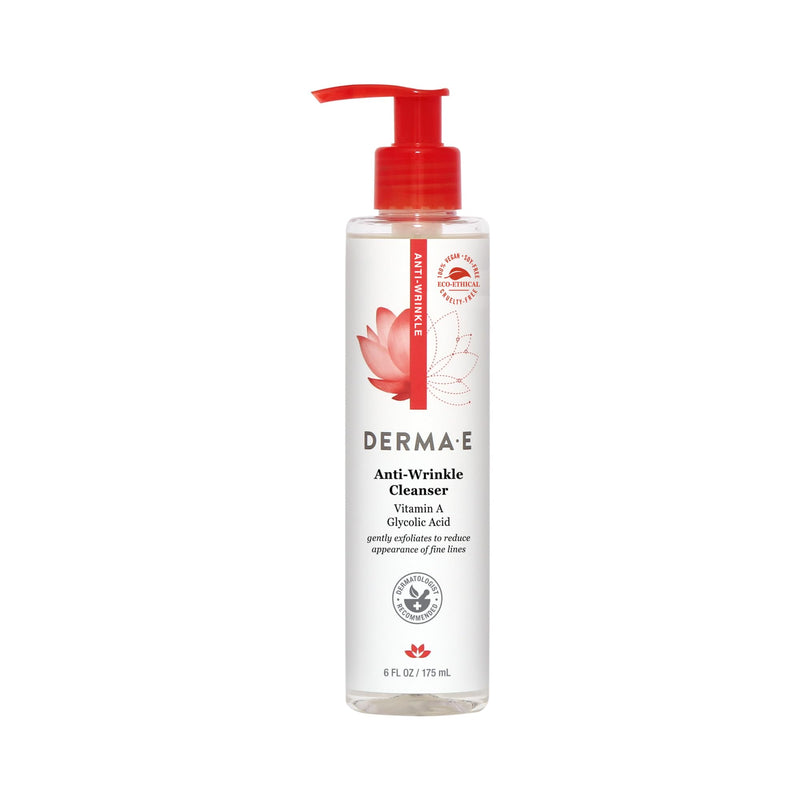 DERMA-E Anti-Wrinkle Cleanser – Anti-Aging Face Wash with Glycolic Acid and Vitamin A – Gentle Cleansing and Exfoliating Facial Wash Removes Makeup, Oil and Impurities, 6 oz - BeesActive Australia