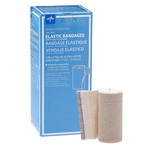 Medline Matrix Elastic Bandage, Non-Sterile, 4" x 5 yd, Self-Closure, Latex-Free, Individually Wrapped, 1 Count