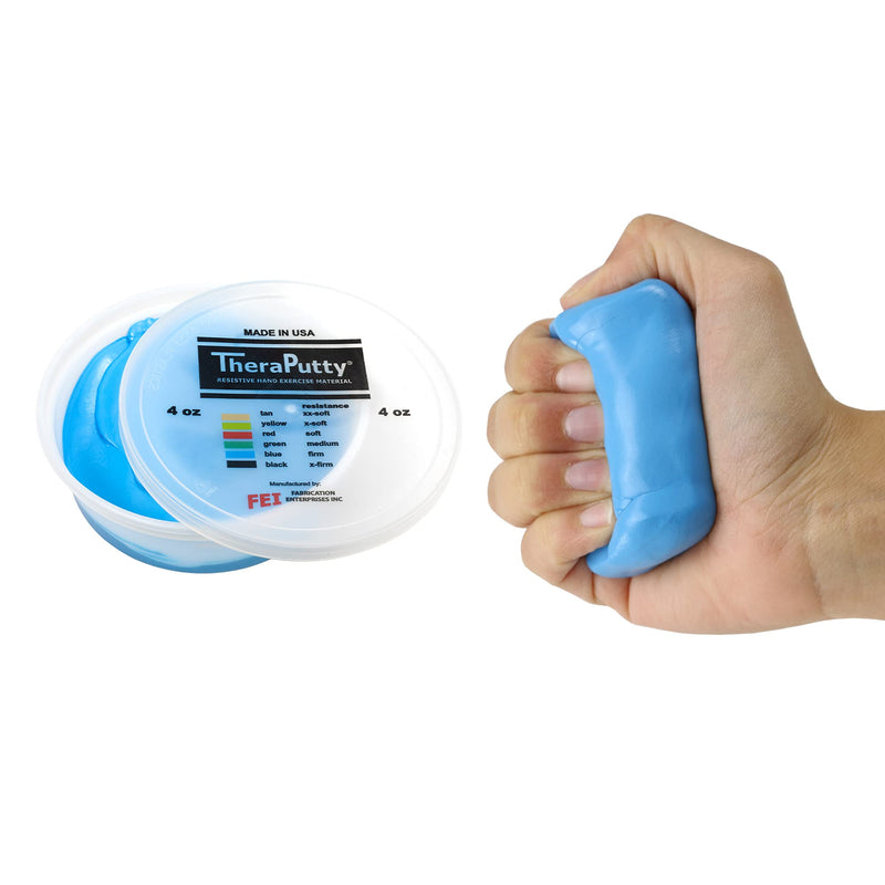 CanDo TheraPutty Standard 4oz Blue Firm Hand Exercise Putty For Rehabilitation, Exercises, Hand Therapy, Strengthening, Motor Skills, Stress Relief 4-ounce - BeesActive Australia