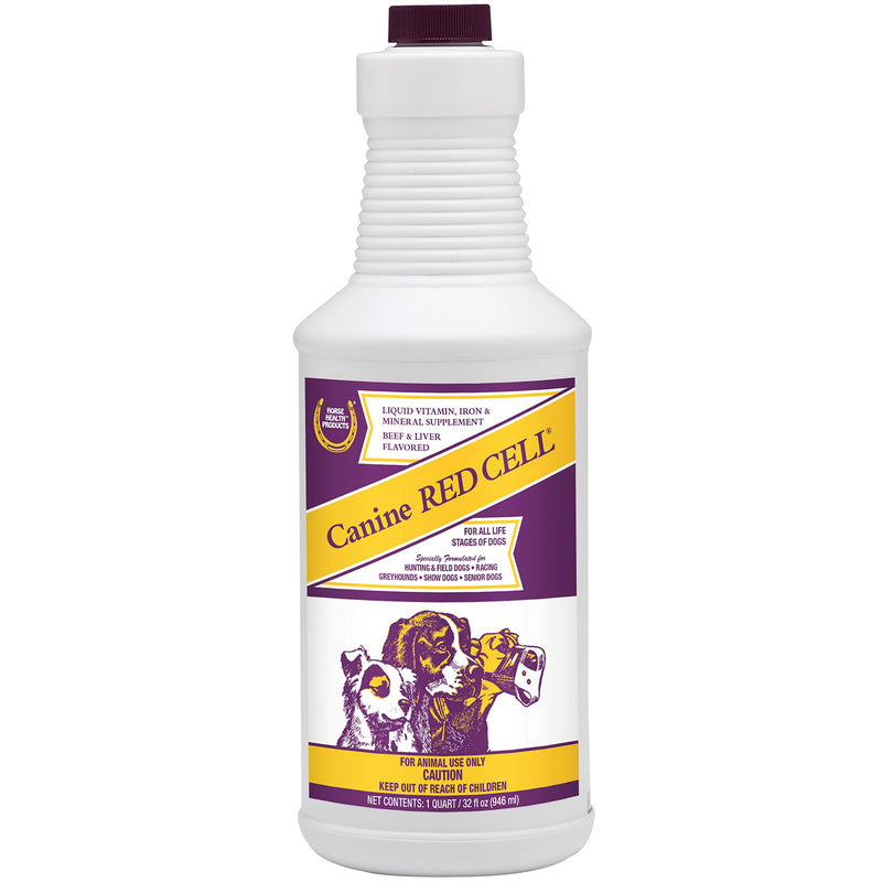 Farnam Horse Health Canine Red Cell, Liquid Vitamin-Iron-Mineral Supplement for Hunting & Field Dogs, Show Dogs, Senior Dogs, Pregnant Dogs & Puppies, 1 Quart , 32 Ounces - BeesActive Australia