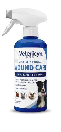 Vetericyn Plus Dog Wound Care Spray | Healing Aid and Skin Repair, Clean Wounds, Relieve Dog Skin Allergies, Safe for All Animals. 16 ounces 16 Fl Oz (Pack of 1) All Animal