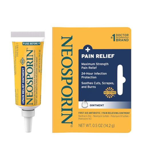 Neosporin + Pain Relief Dual Action Triple Antibiotic Ointment, 0.5 oz 0.5 Ounce