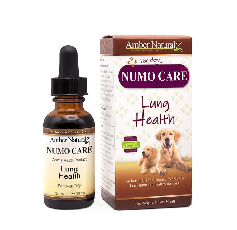Amber NaturalZ Numo Care Lung Health Herbal Supplement for Dogs | Canine Herbal Supplement for Bronchial Support and Respiratory Lung Health | 1 Fluid Ounce Glass Bottle | Manufactured in The USA 1 Ounce (Pack of 1) - PawsPlanet Australia