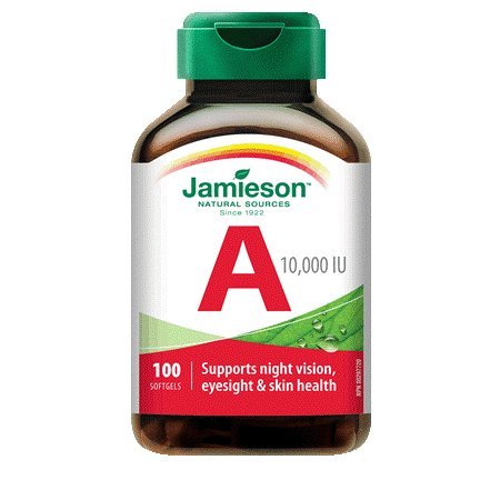 Vitamin A 10,000 IU-100 Soft Gel Brand: Jamieson Laboratories
