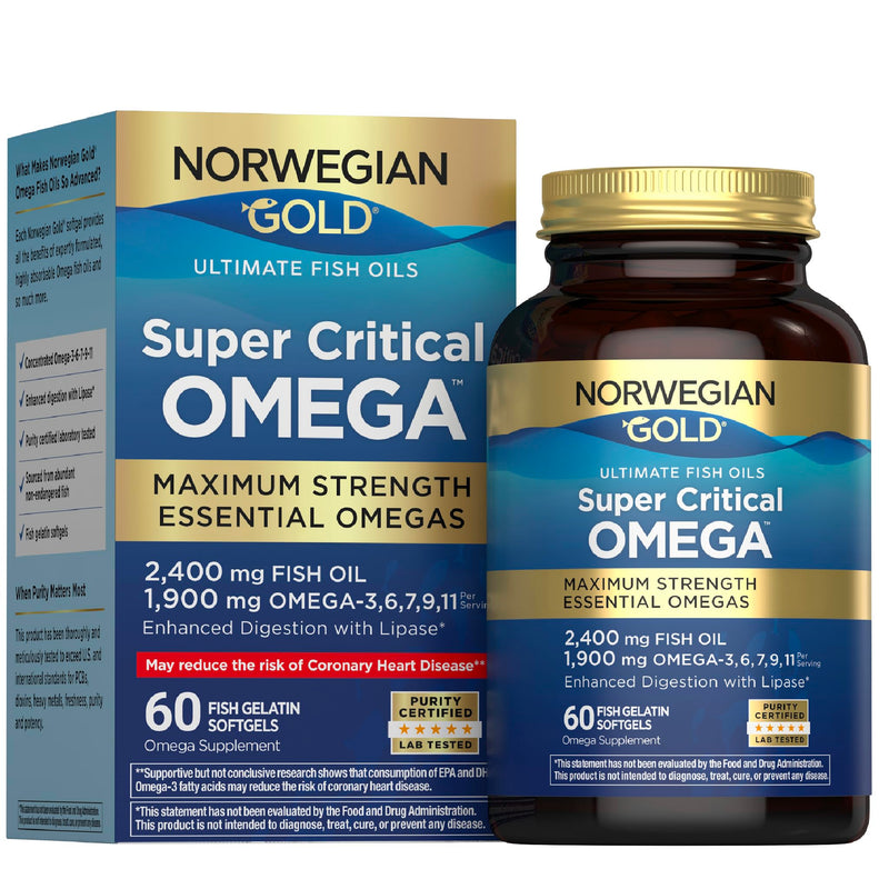 Renew Life Norwegian Gold Fish Oil Super Critical Omega 3 6 7 9 11 60 count