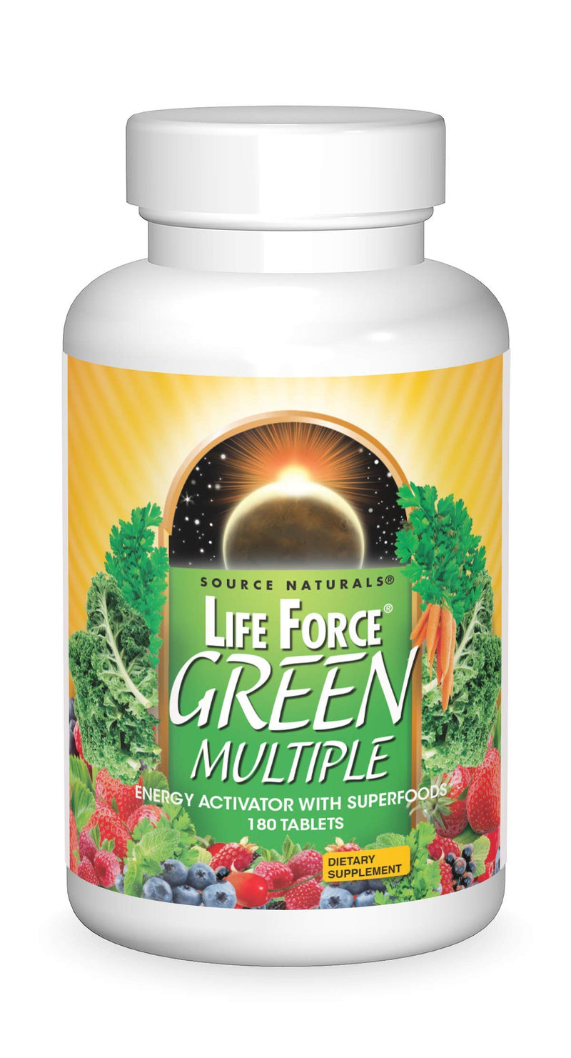 Source Naturals, Life Force® Green Multiple - 180 Tablets | Energy Activator with Superfoods* 180 Count (Pack of 1)
