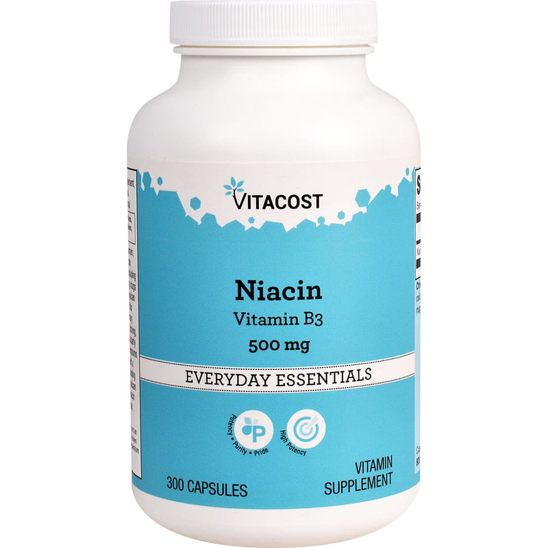 Vitacost Niacin (Vitamin B-3) - 500 mg - 300 Capsules