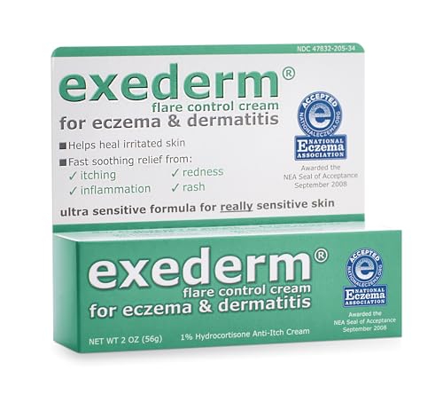 Exederm Flare Control Hydrocortisone Cream for Eczema & Dermatitis 2oz White Pack of 1