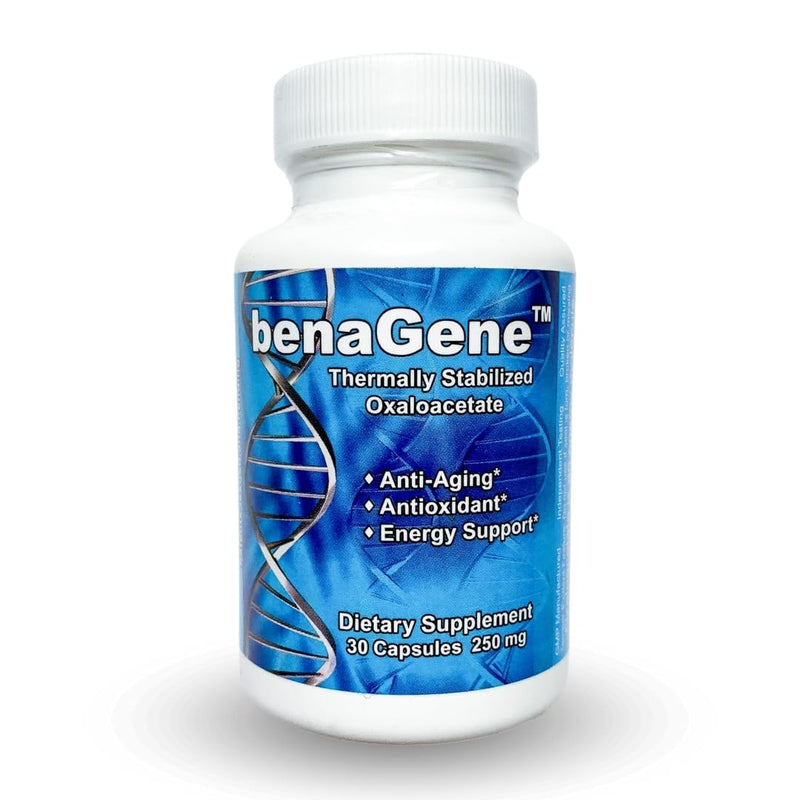 Benagene Oxaloacetate Supplement - Supports Cellular Energy - Thermally Stabilized with Vitamin C - Non-GMO & Vegan - 30 Servings, Once Daily 30 Count (Pack of 1)