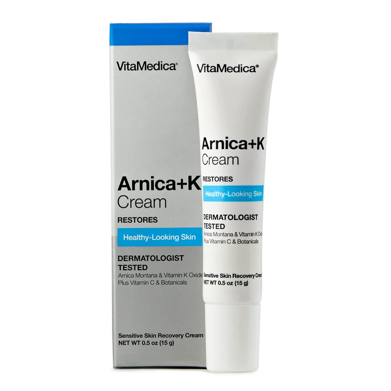 VitaMedica Arnica + Vitamin K Oxide Topical Cream | Sensitive Skin Formula | Arnica Montana | Vitamin K Oxide | Undereye Cream With Vitamin C | 0.5 ounces 0.5 Ounce (Pack of 1) - BeesActive Australia