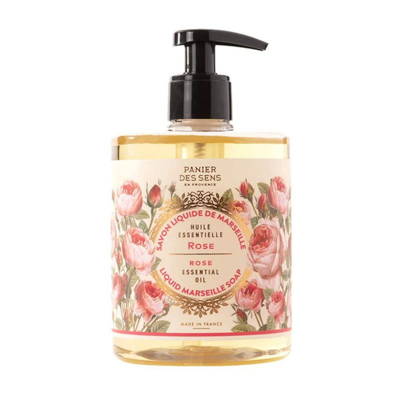 Panier des Sens - Marseille Liquid Hand Soap – Rose Hand Wash - Moisturizing Soap with Coconut Oil - Bathroom & Kitchen Refillable Soap - 97% Natural Ingredients Made in France - 16.9 Fl.oz - BeesActive Australia