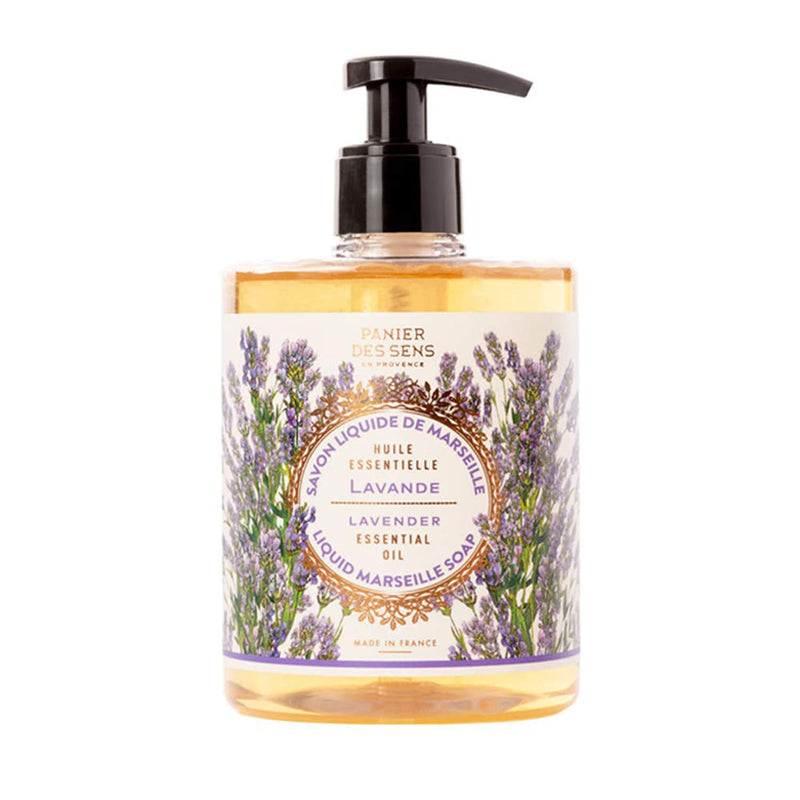 Panier des Sens - Marseille Liquid Hand Soap - Lavender Hand Wash - Moisturizing Soap with Coconut Oil - Bathroom & Kitchen Refillable Soap - 97% Natural Ingredients Made in France - 16.9 Fl.oz - BeesActive Australia