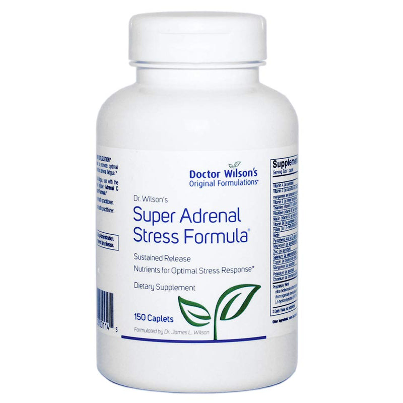 Dr. Wilson's Super Adrenal Stress Formula, Cotrisol Support, 150 Caplets* | Sustained-Release Vitamins and Minerals for Adrenal, Full HPA Axis, Cortisol and Energy Support*