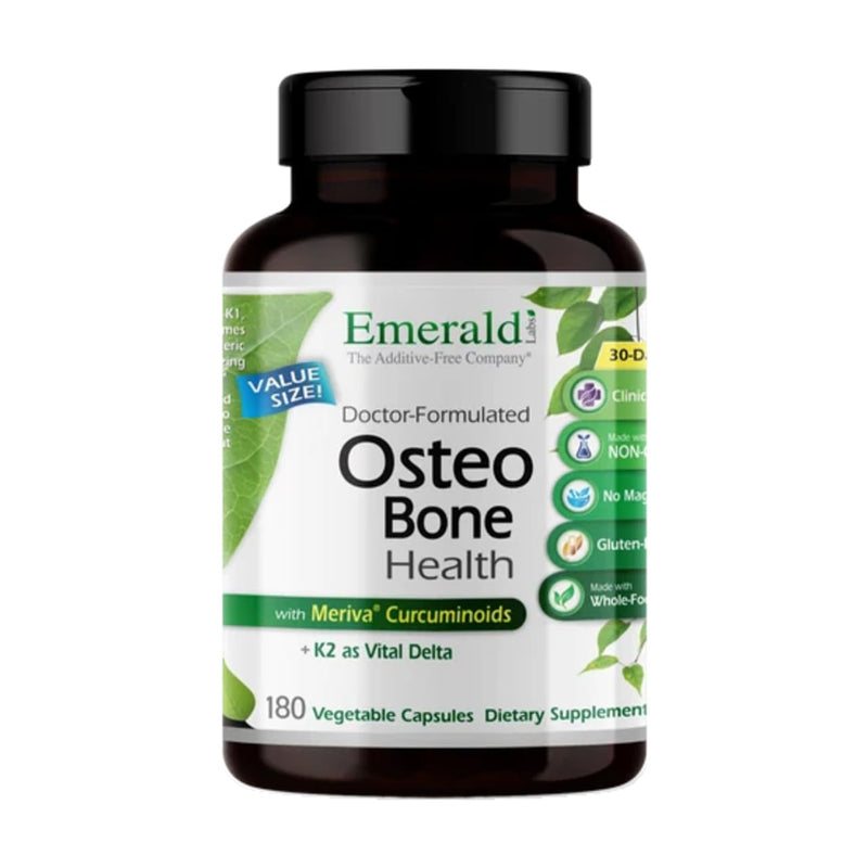 EMERALD LABS Osteo Bone Health, 180 Vegetable Capsules | Immune Support & Bone & Joint Supplement* with Vitamin D3, K2, Calcium, Magnesium, OptiMSM, Meriva Phytosome & More 180 Count (Pack of 1)