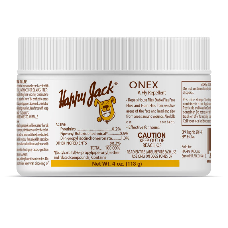 Happy Jack Onex Fly Repellent Ointment, Repels Adult Flies on Horses, Dogs, Ponies, Eliminates Hatching Larvae, 4 oz Jar - BeesActive Australia