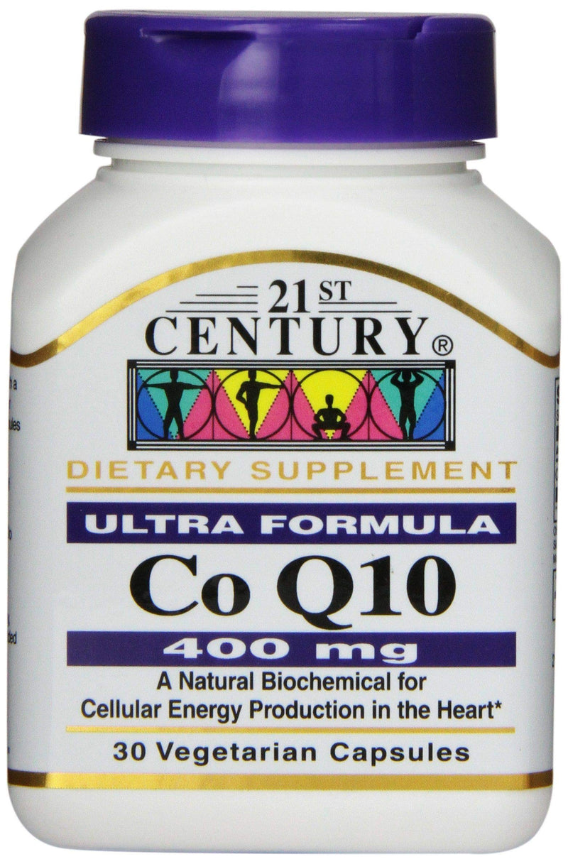 21st Century CoQ10 400mg Capsules, High Potency Heart Support, 30 Count | High-Potency Coenzyme Q10 400 mg, Heart Health & Energy Support, Helps Support Cellular Energy Production, No Sugar, Soy Free