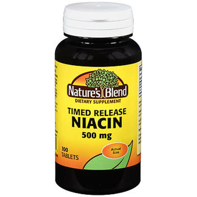 Nature's Blend Niacin Timed Release 500 mg 500 mg 100 Tabs Unflavored 1 Count (Pack of 100)
