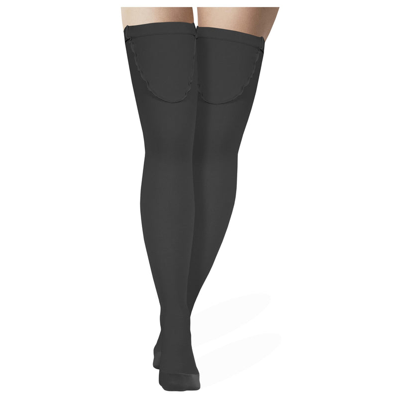 Truform Surgical Stockings, 18 mmHg Compression for Men and Women, Thigh High Length Closed Toe Black X-Large (1 Pair)