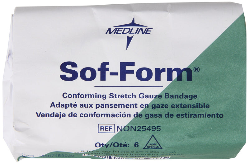 Medline Sof- Form Conforming Bandages, Non-Sterile, Not Made from Natural Rubber Latex, Gentle Compression, 48 Count