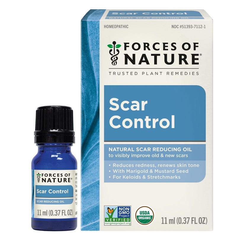 Forces of Nature Scar Treatment, Reduce Stretch Marks, Surgical Scars, Old and New Scars, Burn Scars, and Keloids, Organic Homeopathic Medicine for Skin Care, Promotes Healthy Skin, 0.37 FL OZ 0.37 Fl Oz (Pack of 1)