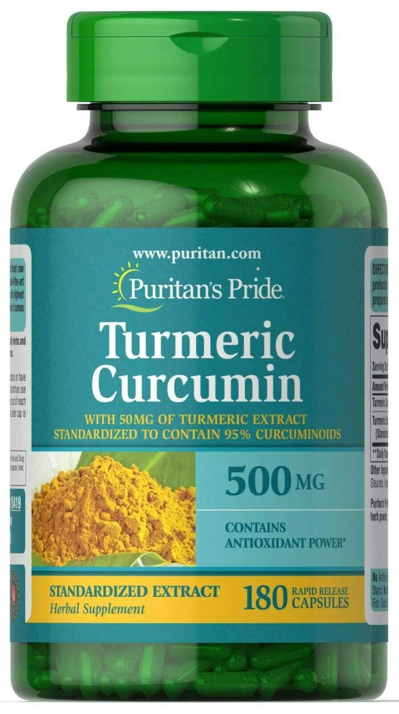 Puritan's Pride Turmeric Curcumin 500 mg-180 Capsules 180 Count (Pack of 1) - BeesActive Australia