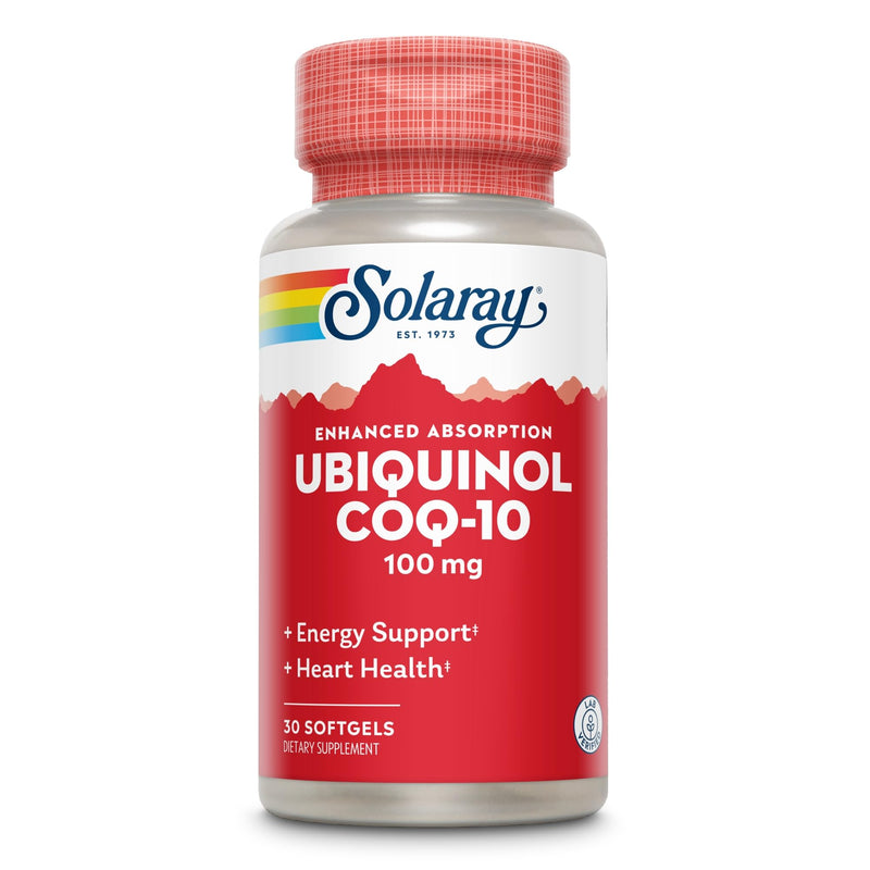 SOLARAY Ubiquinol CoQ-10 100mg Enhanced Absorption Softgels, 30 Softgels | Ubiquinol CoQ10 Supplement for Men and Women, Coenzyme Q10