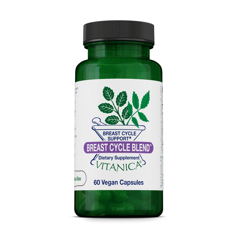 Vitanica Breast Cycle Blend - Breast Support Supplement with Chaste Tree Berry & Vitamin E - Cycle Support Supplement for Women - Female Dietary Supplement with Vitamin A - Vegan - 60 Capsules Breast Cycle Blend Pro Logo