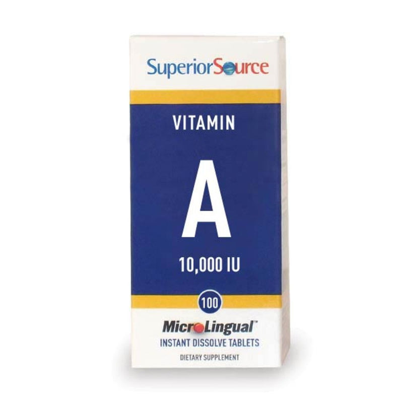 Superior Source Vitamin A 10,000 IU, Under The Tongue Quick Dissolve MicroLingual Tablets, 60 Ct, Supports Healthy Vision & Immune System, Healthy Reproduction and Growth, Non-GMO - BeesActive Australia