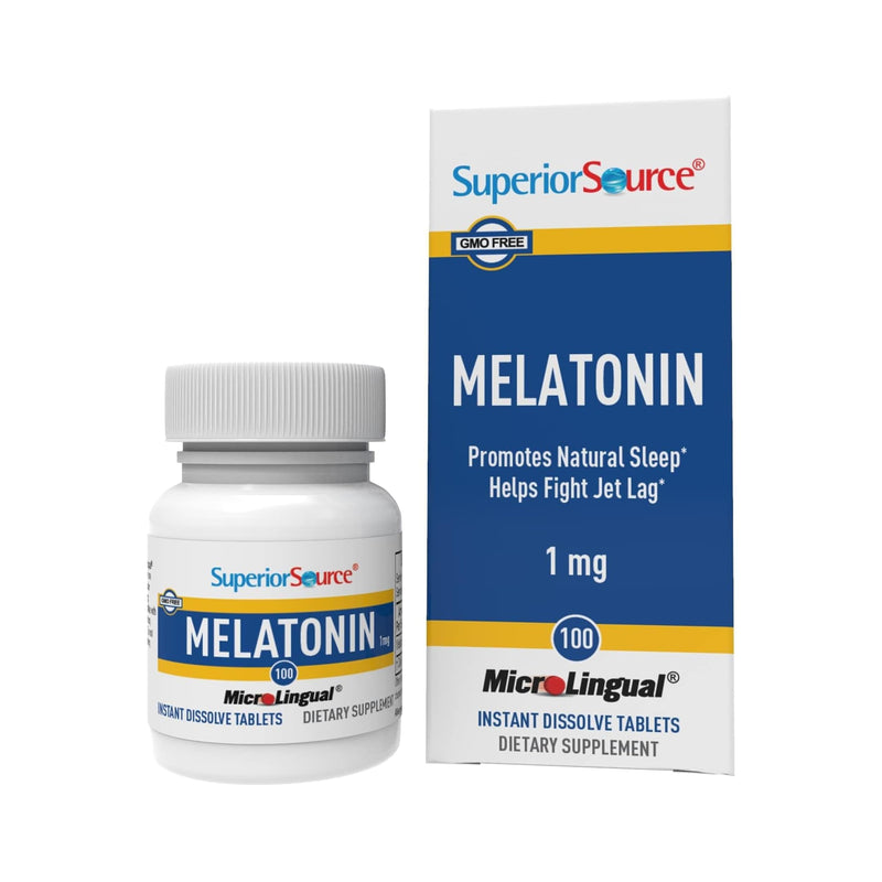 Superior Source Melatonin 1 mg, Non-GMO, 100 Sublingual Tablets 100 Count (Pack of 1) Melatonin 1mg
