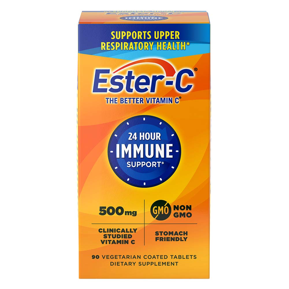 Ester-C 500 mg 24 Hour Vitamin C Tablets for Immune Support, Vitamin C Supplement, 90 Count 90 Count (Pack of 1)