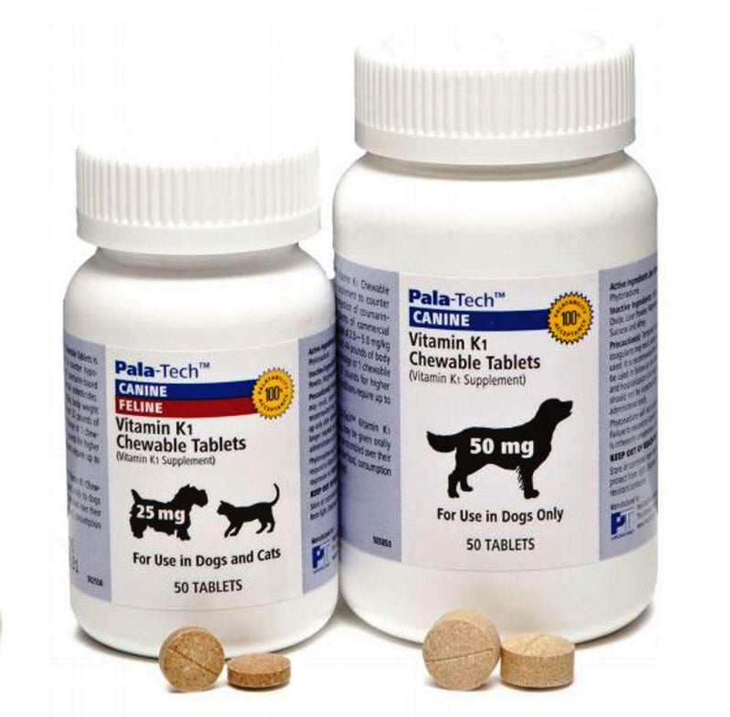 Pala-Tech Vitamin K1 Chewable Tablets For Dogs, 50 mg, 50 Tablets - PawsPlanet Australia