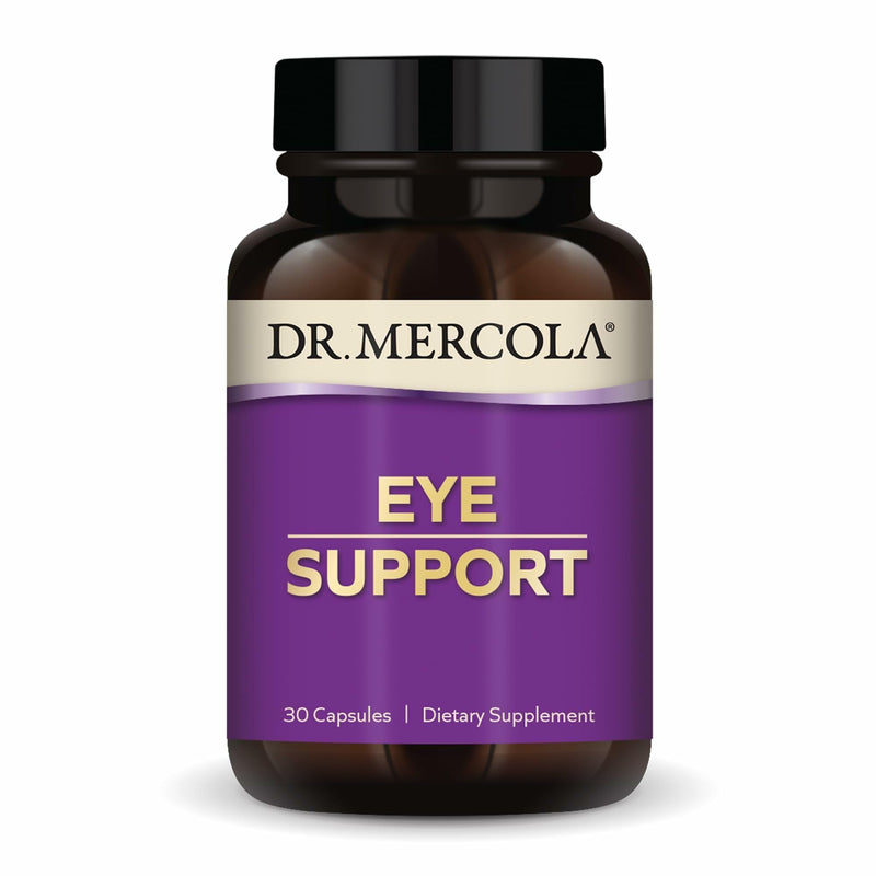 Dr. Mercola Eye Support - Supports Eye & Vision Health - with Lutein, Zeaxanthin, Organic Astaxanthin & Black Currant - Non-GMO, Gluten-Free & Soy Free - 30 Capsules (30 Servings) 30 Count (Pack of 1)