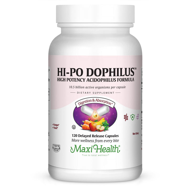 Maxi Health® Probiotics for Digestive Health 10.5B CFU (120 Capsules) | Kosher | 10.5 Billion CFU Probiotic | Digestive & Immune Support | Vegan · Non-Dairy | Doctor Formulated 120 Count (Pack of 1)
