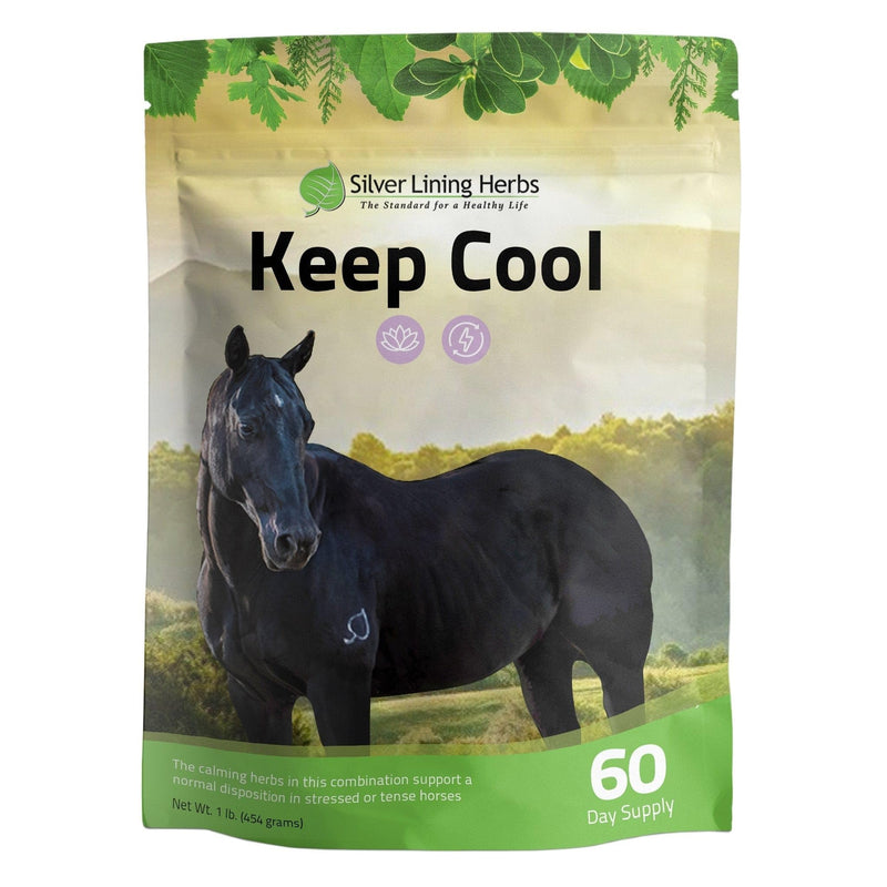 Silver Lining Herbs Keep Cool Equine Calmer - Natural Herbal Horse Supplement - Supports Calming Anxious and Excitable Horses - Helps Maintain Contentment and Relieve Stress - 1 lb Bag - BeesActive Australia